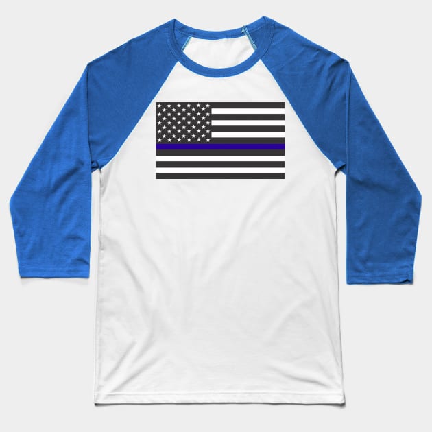 Thin Blue Line Flag Baseball T-Shirt by Ten20Designs